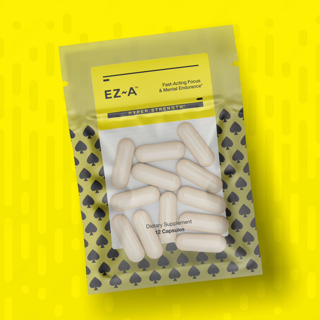 EZ-A Hyper Strength Nootropic Dietary Supplement twelve count packaging front