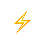Yellow lightning bolt icon on a white background