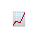Chart with Red upward arrow on a white background