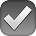 Check mark icon on a gray background